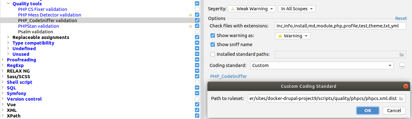 PHPStorm configuration inspecteur PHPCS PHPStorm configuration inspecteur PHPCS