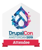 Badge Drupalcon 2019 Amsterdam participant