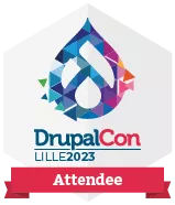 Badge Drupalcon 2023 Lille participant
