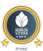 Badge participant Drupalcon Vienne 2017