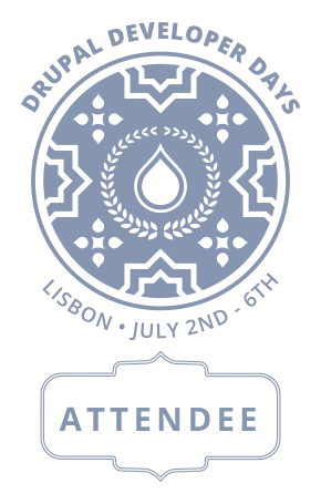 Badge participant DrupalDevDays Lisbonne 2018