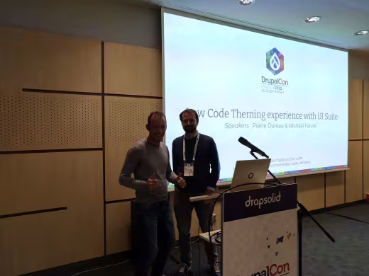 La session "Low-Code Theming experience with UI Suite" sur le point de commencer