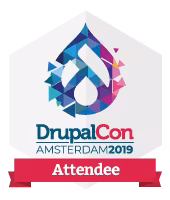 Badge Drupalcon 2019 Amsterdam participant