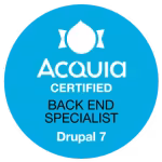 Badge Acquia certified back end specialist Drupal 7