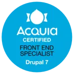 Badge Acquia certified front end specialist Drupal 7