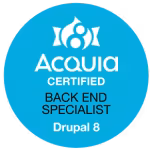 Badge Acquia certified back end specialist Drupal 8