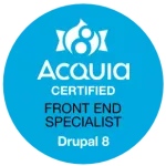 Badge Acquia certified front end specialist Drupal 8
