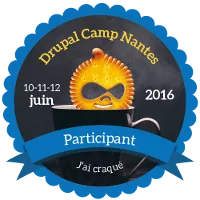 Badge participant Drupalcamp Nantes 2016
